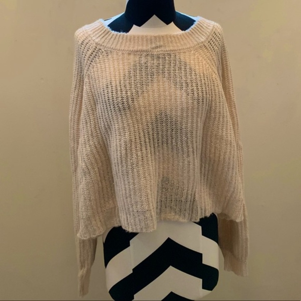 Rag Poets Cream Knot Slouchy Sweater